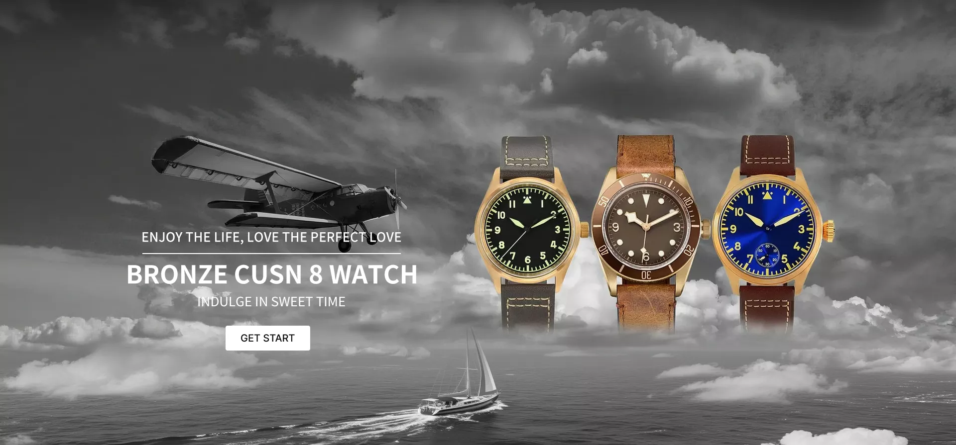 Retro CuSn8 Bronze Watch, Vintage Custom Dive Watches