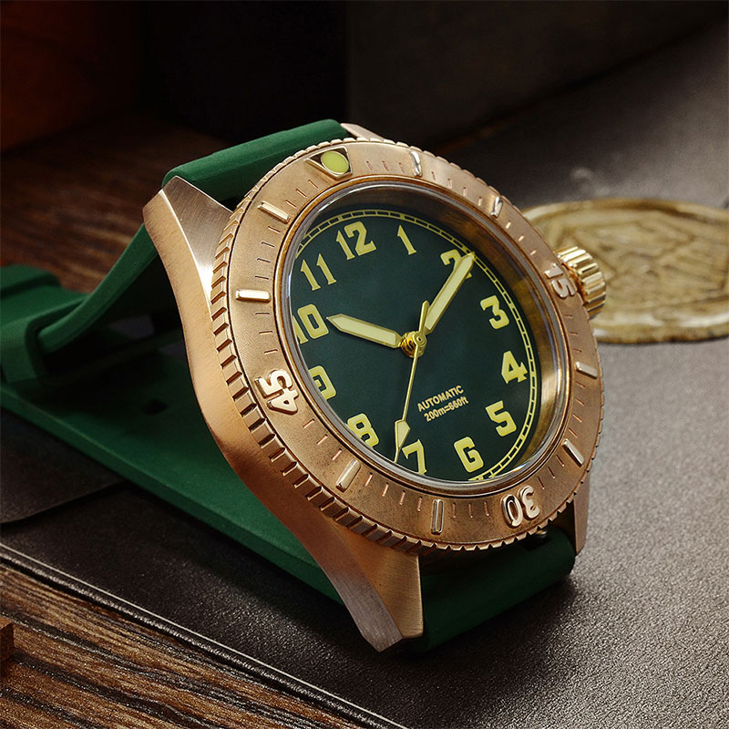 20ATM Automatic Watches, Retro Dive Watch, CuSn8 Bronze Diver Watch