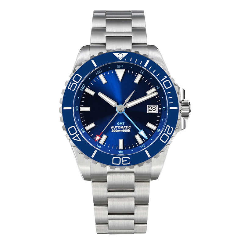 Fashion Sport Automatic Mechanical Watches 20ATM Waterproof Diving Watch With GMT