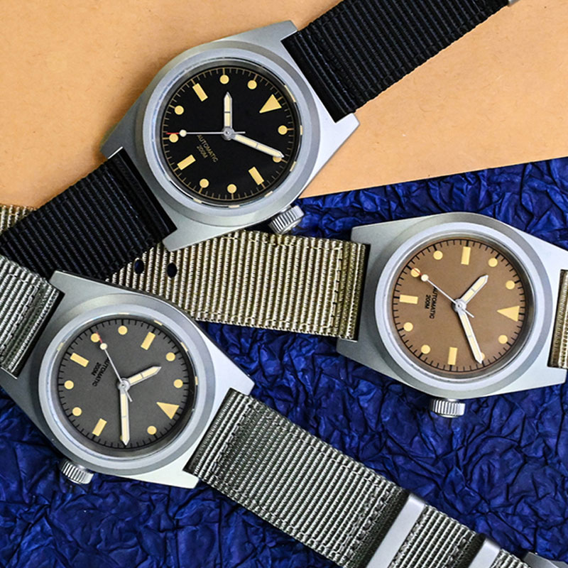 Vintage Nylon Straps Automatic Mechanical Dive Watches Custom Logo Luminous Diving Watch
